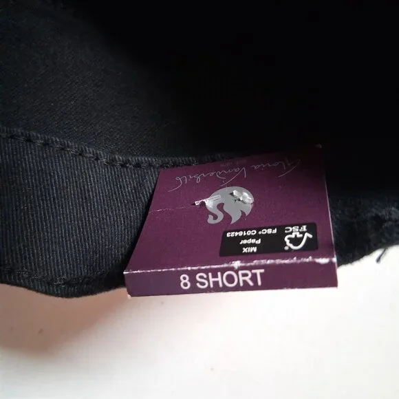 Gloria Vanderbilt Amanda Jeans 8 Short Black Stretch Tapered Leg New - Picture 11 of 11